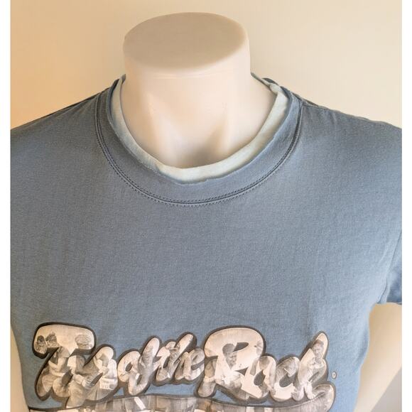 Top Of The Rock Womens Tee Shirt Large Blue NY Mob Swoosh Graphic Cotton NEW - Picture 6 of 12